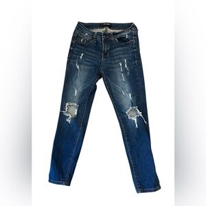 Wax Distressed Blue Women's Jeans